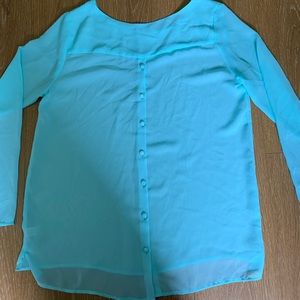 Sheer button down the back top